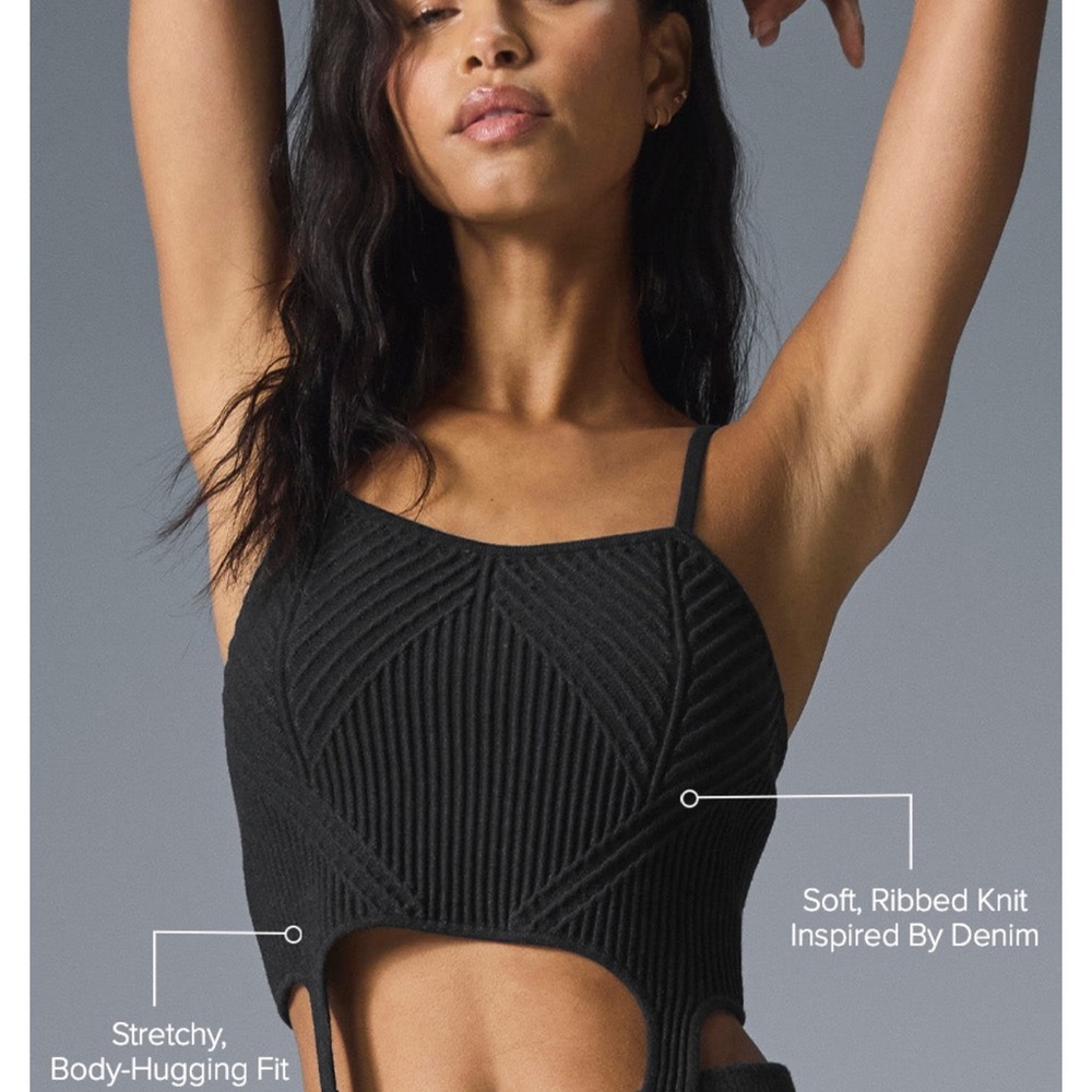 ALO Denim Knit Garter Tank